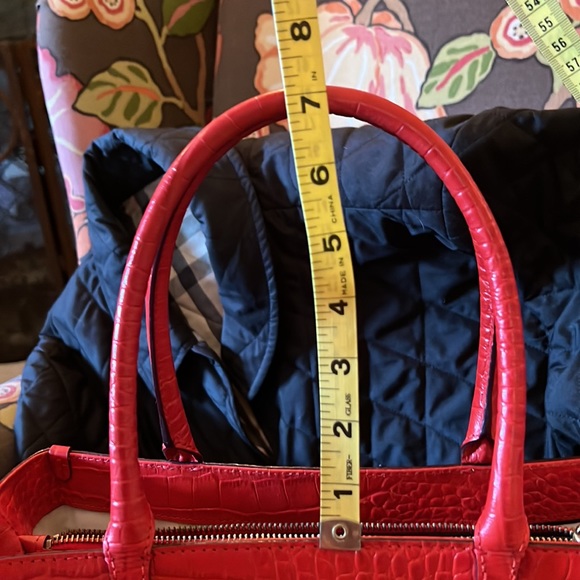 Red Kate Spade Pebbled Leather Satchel Handbag - Picture 13 of 14